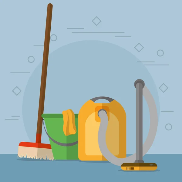 Conjunto Ícones Serviço Limpeza Casa Trabalho Higiene Tema Ilustração Vetorial — Vetor de Stock