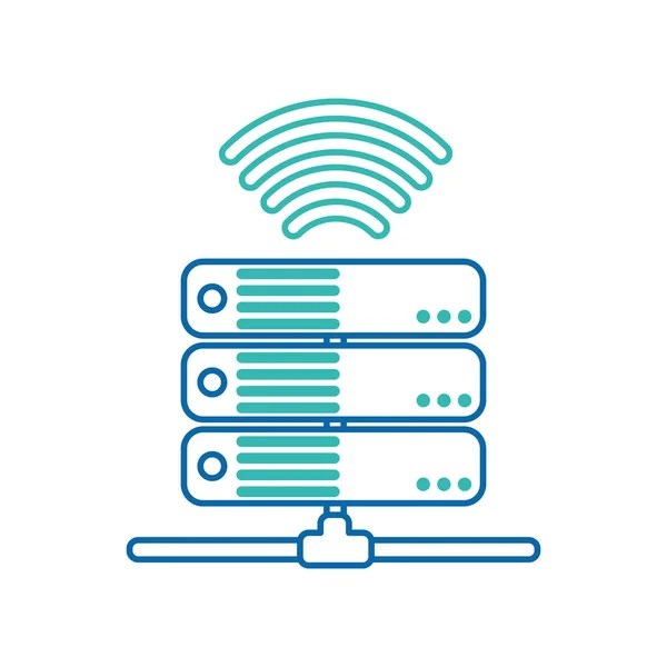 Veri Merkezi Barındırma Web Tema Izole Tasarım Vektör Çizim Temel — Stok Vektör