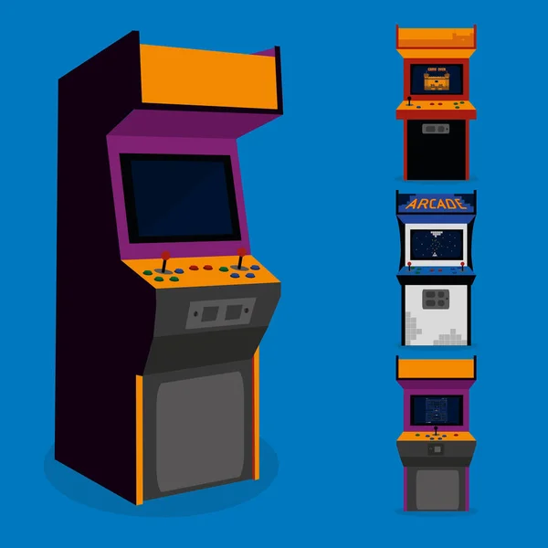 Arcade Machine Jeu Vidéo Jeu Thème Illustration Vectorielle — Image vectorielle