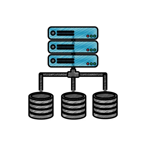 Web Hosting Data Center Tema Base Design Isolado Ilustração Vetorial — Vetor de Stock