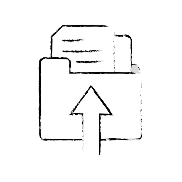 Složka Souborů Grunge Načítání Dokumentu Papíru Vektorové Ilustrace — Stockový vektor