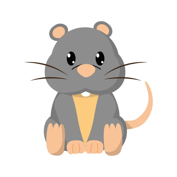 Souris Colorée Mignon Animal Sauvage Personnage Vectoriel Illustration — Image vectorielle