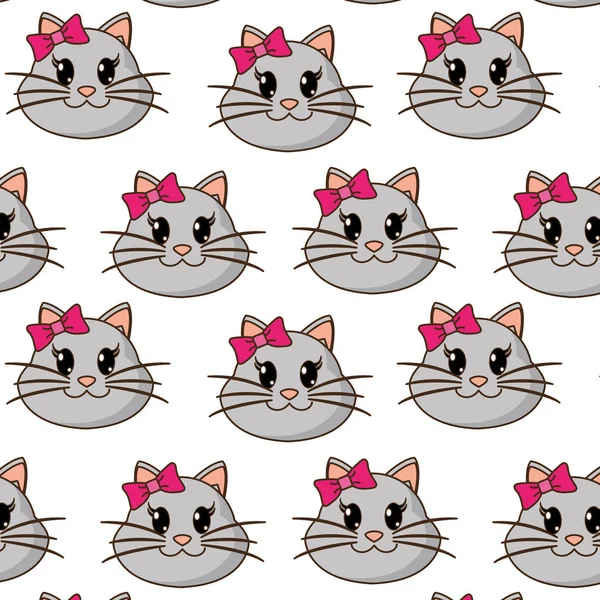 Cabeça Gato Fêmea Bonito Animal Fundo Vetor Ilustração —  Vetores de Stock