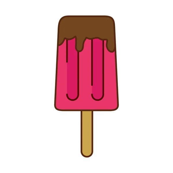 Popsicle Summer Sweet Dessert Food Theme Isolated Design Vector Illustration — Stock Vector