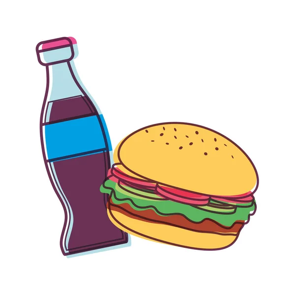 Conception de hamburger isolé — Image vectorielle