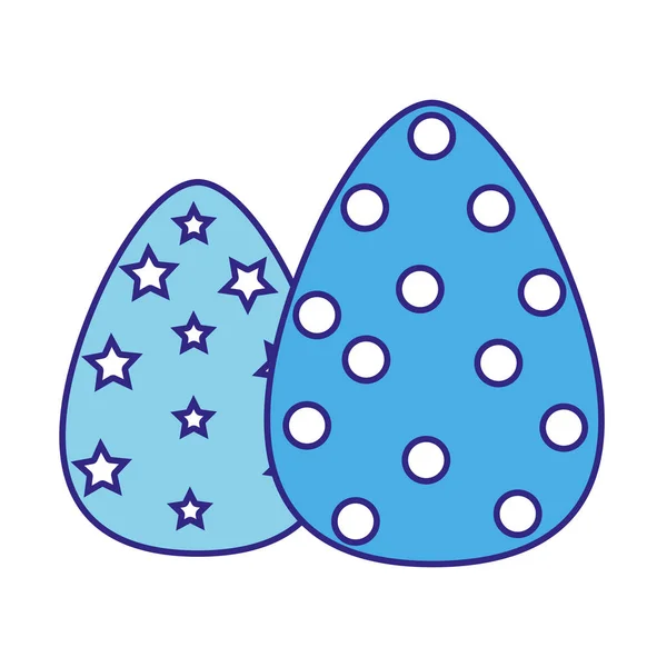Huevos Todo Color Pascua Con Puntos Estrellas Decoración Vector Ilustración — Vector de stock
