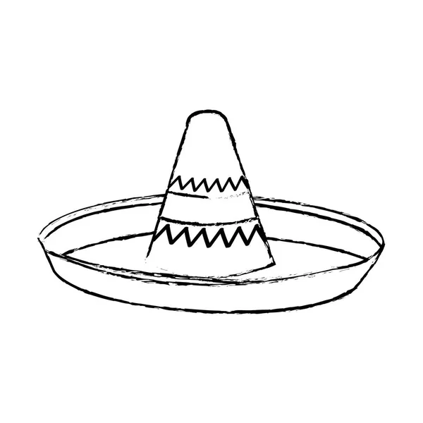 墨西哥帽子的布服装配件和磨损主题隔离的设计向量例证 — 图库矢量图片