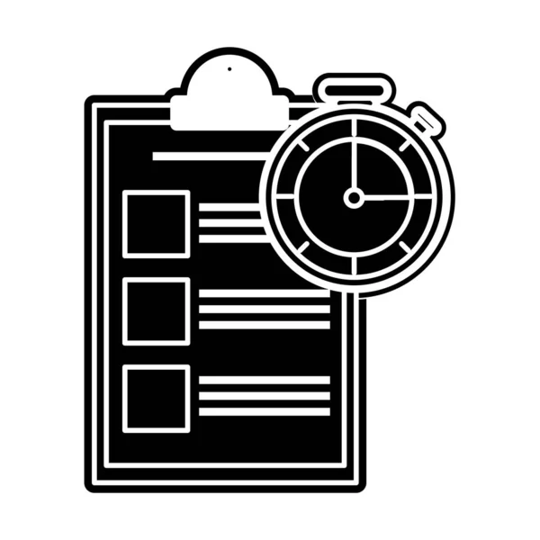 Checkliste Und Chronometer Der Lieferung Versand Und Logistik Thema Isolierte — Stockvektor