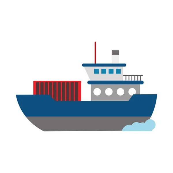 Schip Van Transport Voertuig Reizen Geïsoleerde Themaontwerp Vectorillustratie — Stockvector