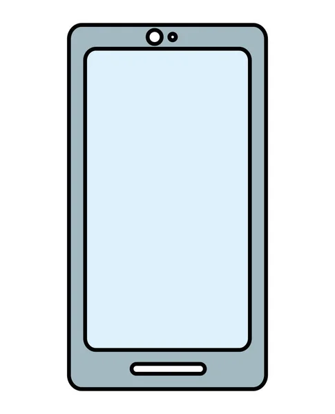 Linie Farbe Elektronische Smartphone Technologie Nachricht Kommunikation Vektor Illustration — Stockvektor