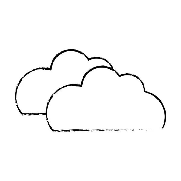 Grunge Natur Wolken Wetter Himmel Icon Vektor Illustration — Stockvektor