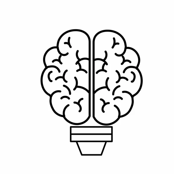 Diseño de cerebro y bombilla — Vector de stock