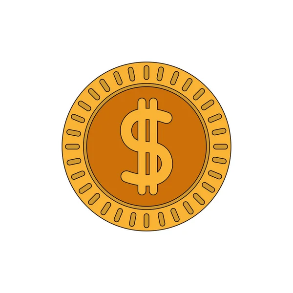 Monnaies Monnaie Financière Commerce Thème Conception Isolée Illustration Vectorielle — Image vectorielle