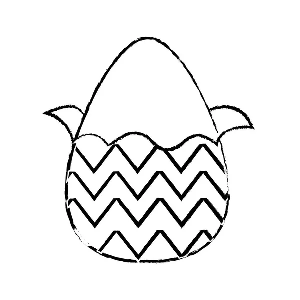 Grunge Chocolate Huevo Pascua Con Figuras Decoración Vector Ilustración — Vector de stock