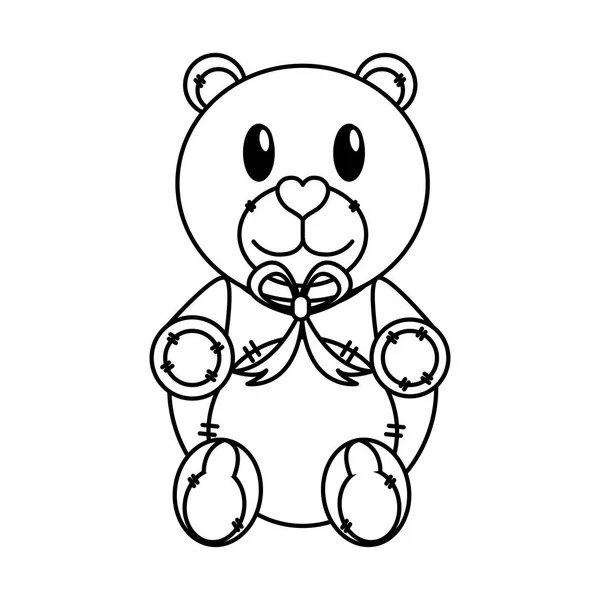 Ізольований дизайн плюшевого ведмедя — стоковий вектор