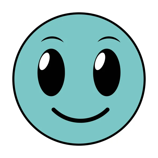 線色幸せそうな顔ジェスチャー記号表現ベクトル図 — ストックベクタ