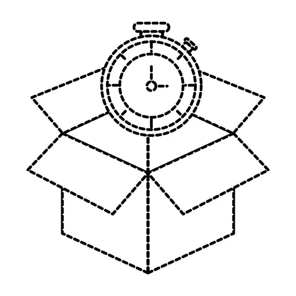 交付运输和后勤主题的箱子和计时器隔离的设计向量例证 — 图库矢量图片