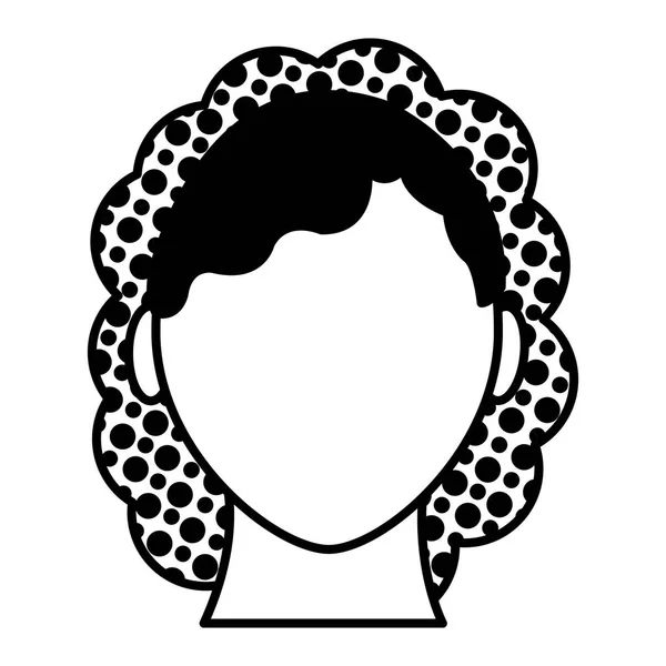 Enchimento Textura Usuário Mulher Cabeça Com Rosto Penteado Vetor Ilustração — Vetor de Stock