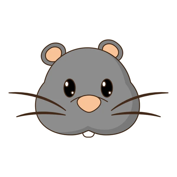 Tête Souris Mignon Animal Personnage Vecteur Illustration — Image vectorielle