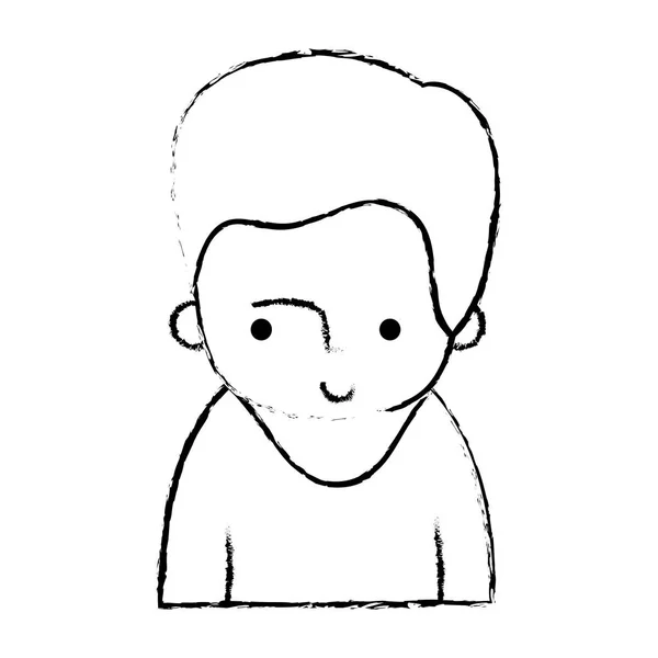 Гранж Счастливый Человек Футболкой Прической Дизайн Векторной Иллюстрации — стоковый вектор