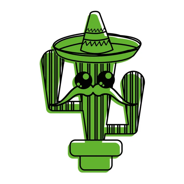 Cactus Van Woestijn Natuur Thema Geïsoleerde Fabrieksontwerp Vectorillustratie — Stockvector