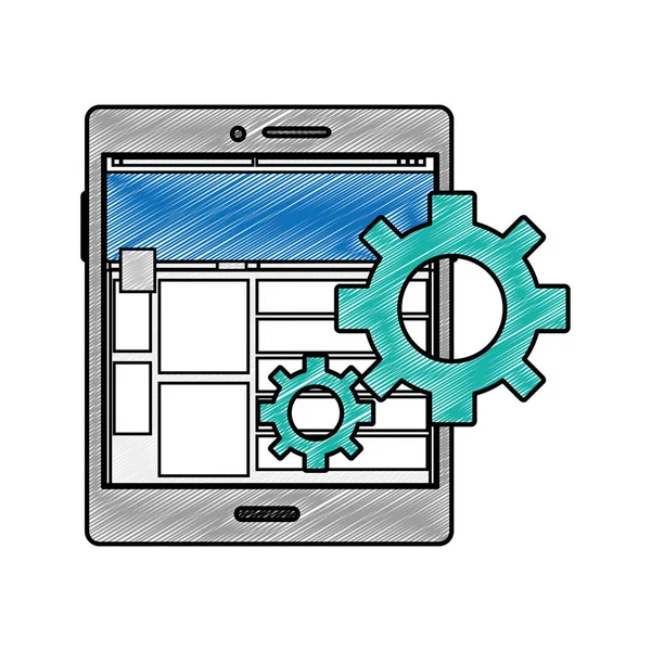 Tablet Device Gadget Technology Theme Diseño Aislado Ilustración Vectorial — Vector de stock
