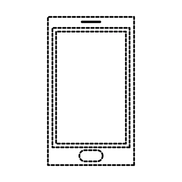 Forma Pontilhada Smartphone Objeto Tecnologia Para Comunicação Mensagem Vetor Ilustração —  Vetores de Stock