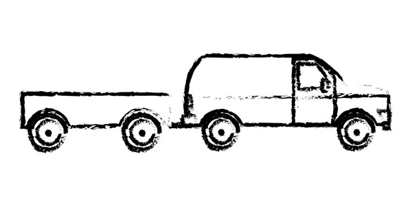 Lkw Des Transportfahrzeugs Und Reisethema Isolierte Designvektorillustration — Stockvektor