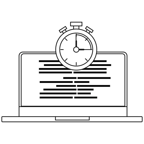 Laptop e design del cronometro — Vettoriale Stock