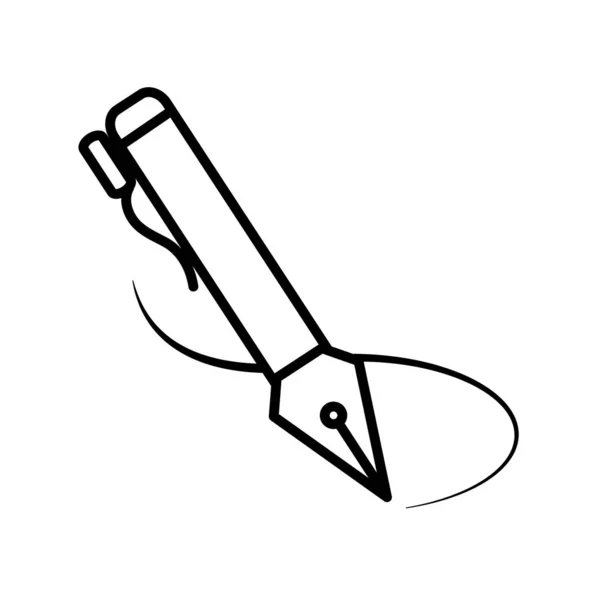 Pluma Pluma Negocio Metal Línea Para Escribir Ilustración Vectorial — Vector de stock