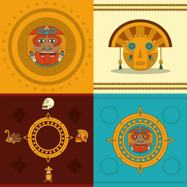 Maya-Ikone als Bühnenbild — Stockvektor