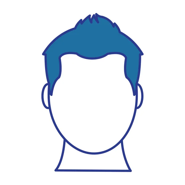 Avatar de couleur homme avec design sans visage et coiffure — Image vectorielle