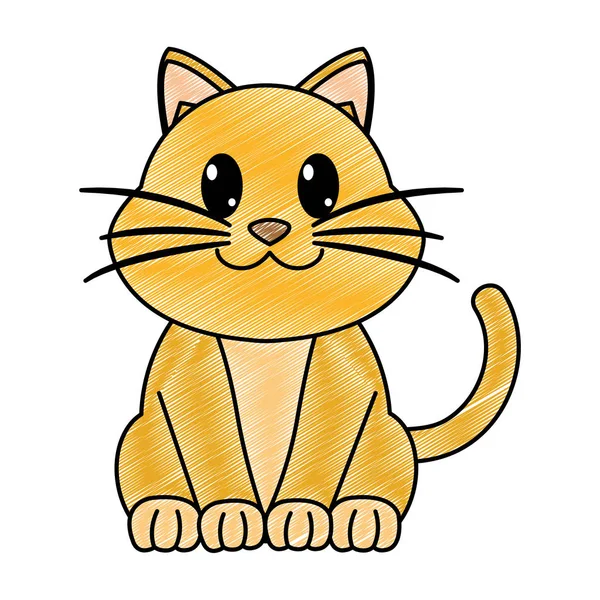 Тертый счастливый кот симпатичный персонаж — стоковый вектор