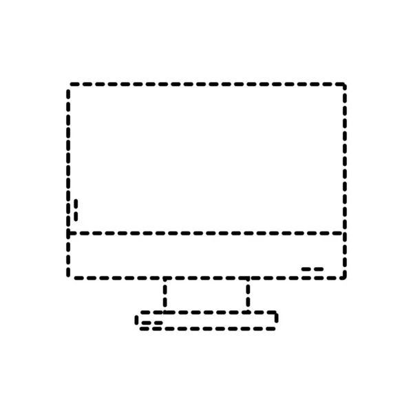 Prickade formen elektronisk skärm dator teknik pc — Stock vektor