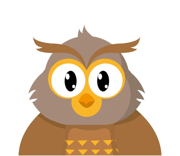 Barevné rozkošný owl roztomilé zvířecí postava — Stockový vektor