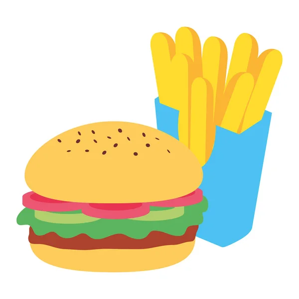 Diseño de hamburguesas y papas fritas — Vector de stock