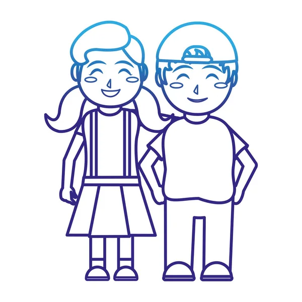 Dziewczyna i chłopak kreskówka — Wektor stockowy