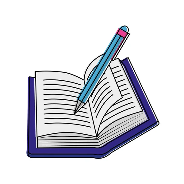 Conception de livre et stylo — Image vectorielle