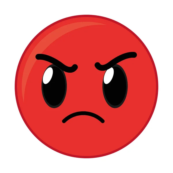 Ekspresi emoji wajah marah - Stok Vektor