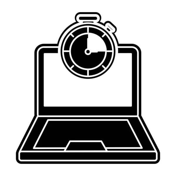 Laptop a chronometr design — Stockový vektor