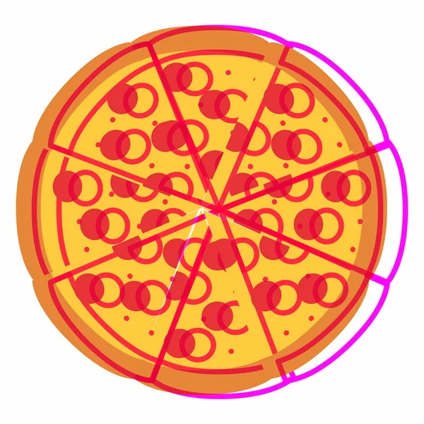 Diseño de pizza aislada — Vector de stock