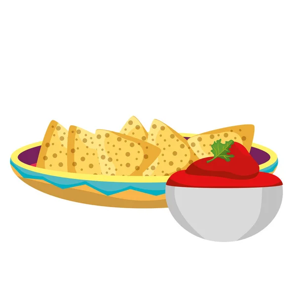 Diseño de nachos aislados — Vector de stock