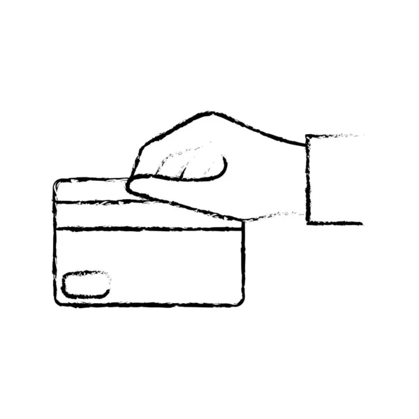 Mano grunge con finanza carta di credito aziendale — Vettoriale Stock