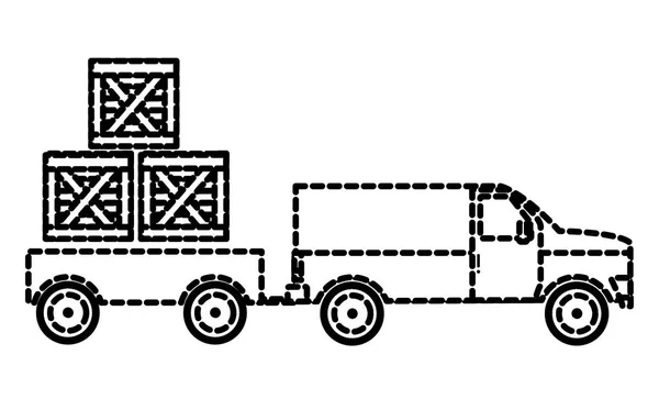 Desain kotak dan truk - Stok Vektor