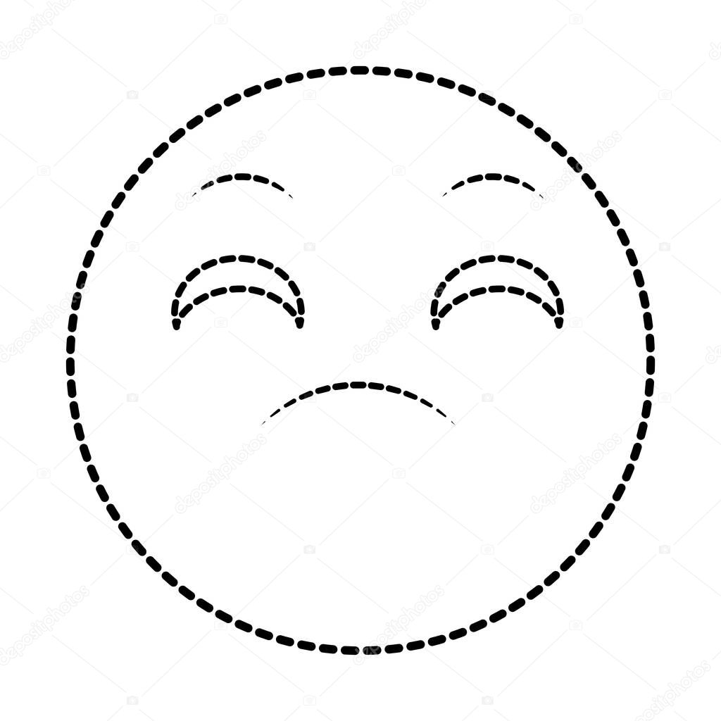 dotted shape disappointed face gesture symbol expression vector illustration
