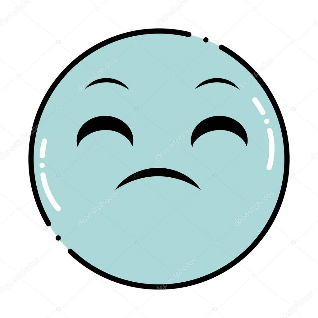 color disappointed face gesture symbol expression vector illustration