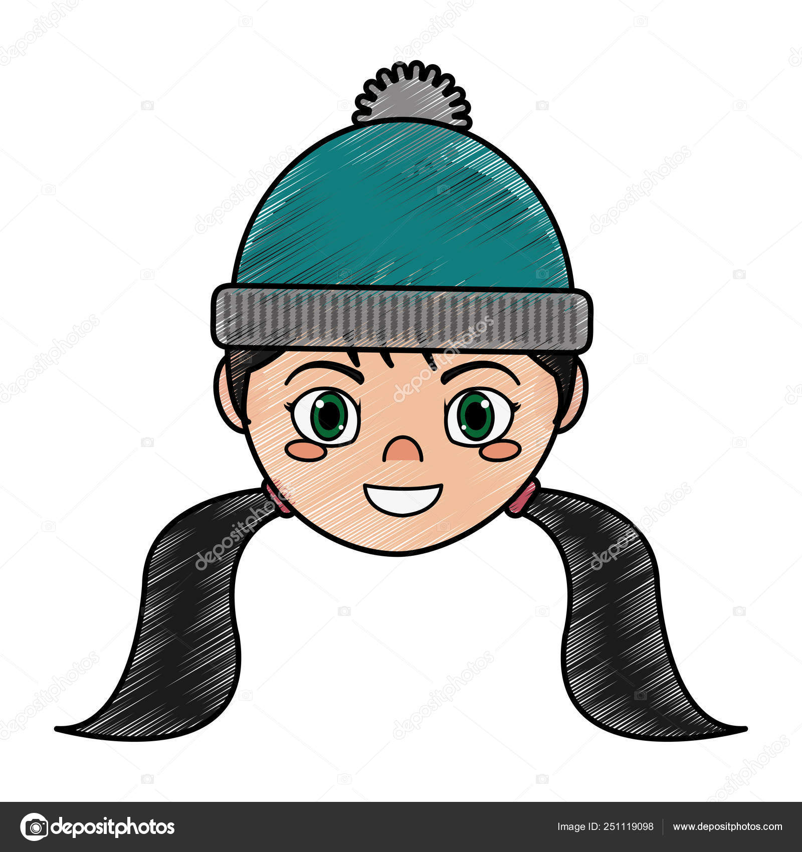 Girl with winter hat design Stock Vector Image by ©stockgiu 251119098