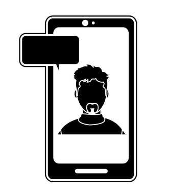 siluet kullanıcı zarif adam meçhul insede smartphone ile sohbet kabarcık