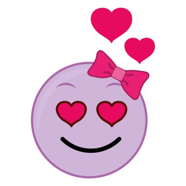 aşık kadın emoji ifade şerit yay ile