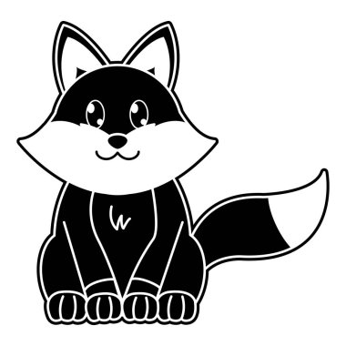 siluet fox sevimli vahşi hayvan karakter